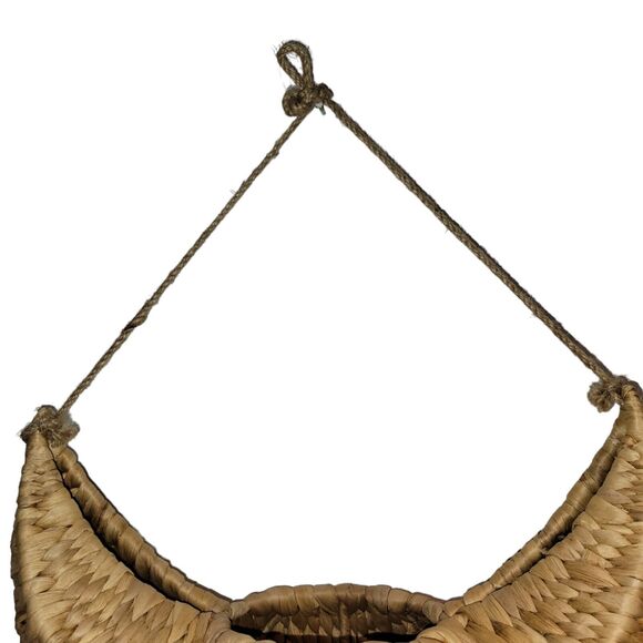 Hanging Smiling Sloth Planter Rattan Hanging Medium Succulent Plant Basket BoHo - Picture 5 of 12